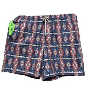 RSQ Mens Geo‎ Pattern & Stripe 5" Inseam Swim Shorts, NWT